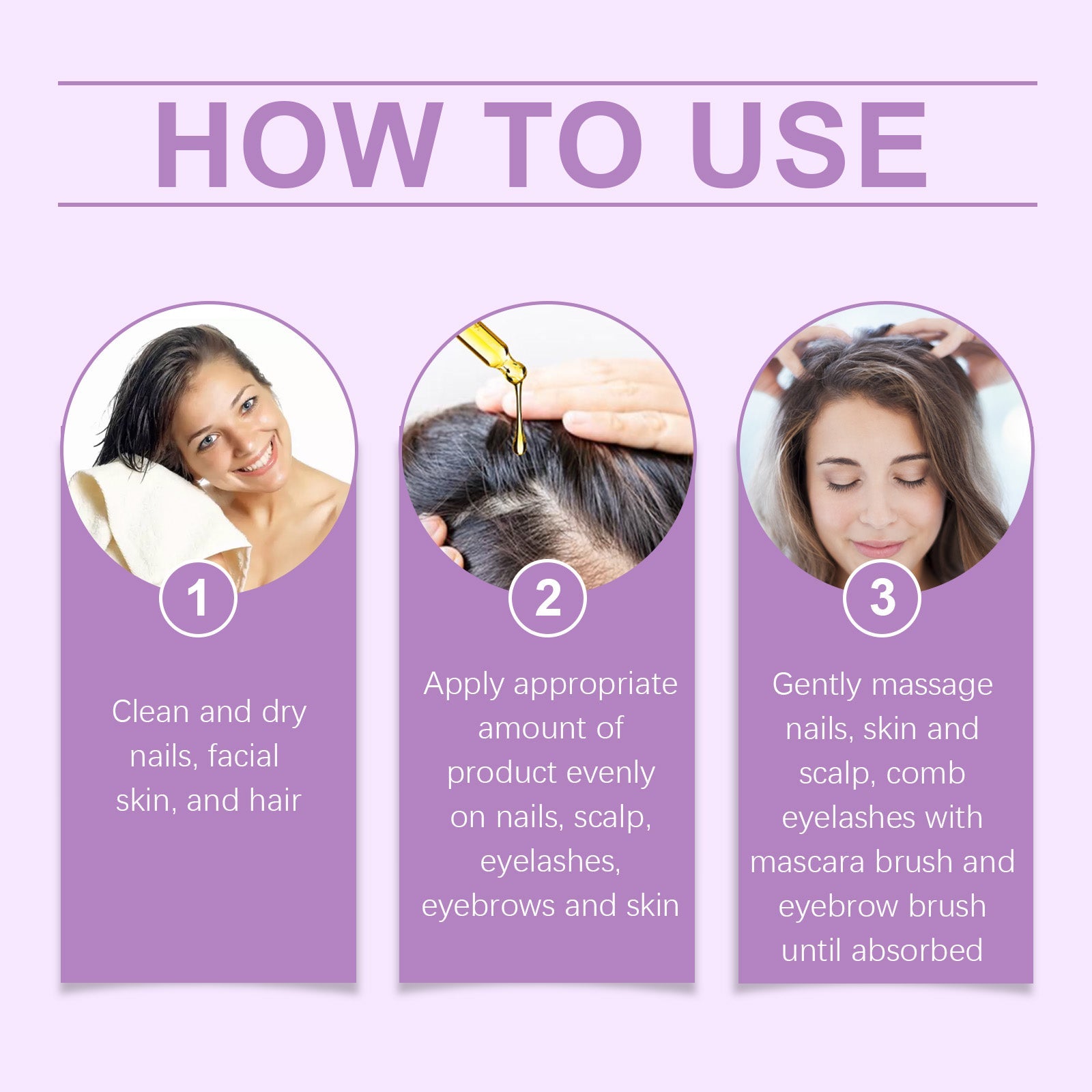 Ouhoe Black Castor Oil Eyebrow Eyelash Hair Soft Shine Skin Care Multi-Effect Care Essential Oil