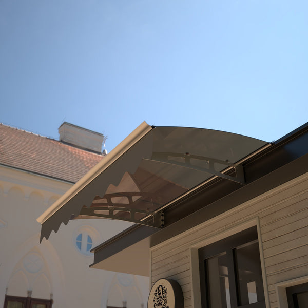 DA4734W Series Door Window Awning Made of 0.137 Inch Thick Crystal Polycarbonate Sheet in size of 47