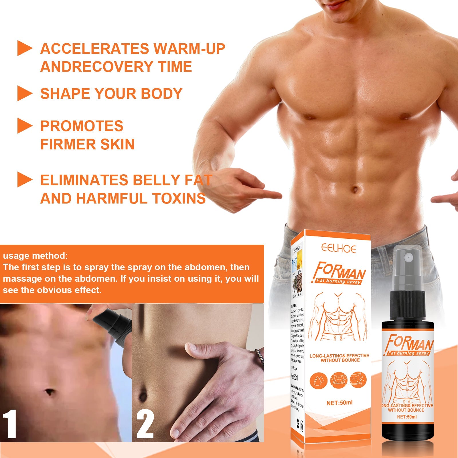 Men's Abs Spray Vest Line Body Sculpting Cream Exercises Chest To Increase Muscle Body Care