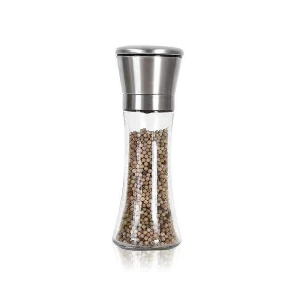 Stainless Steel Pepper Grinder For Household Manual Glass Grinding Black Pepper Powder Seasoning Bottle Comes With Grinding Bottle