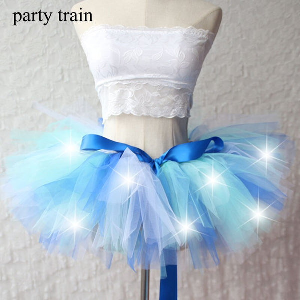 Arrival Women Tulle Tutu Skirt Sexy Mini Fancy Adult Petticoat Fluffy Yarn Ballet Dance Halloween Led Light Up