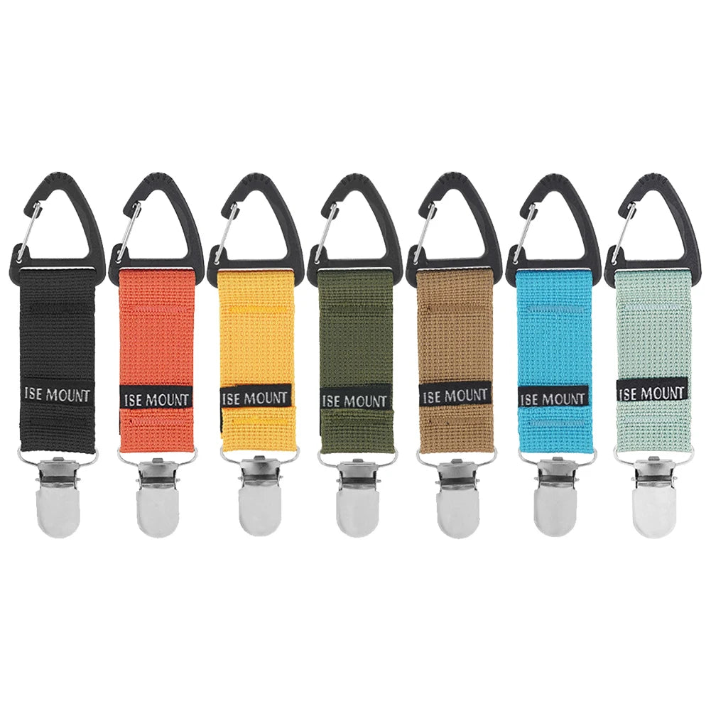 Outdoor travel straw hat clip multifunctional glove clip towel clip triangular ribbon buckle mountain buckle