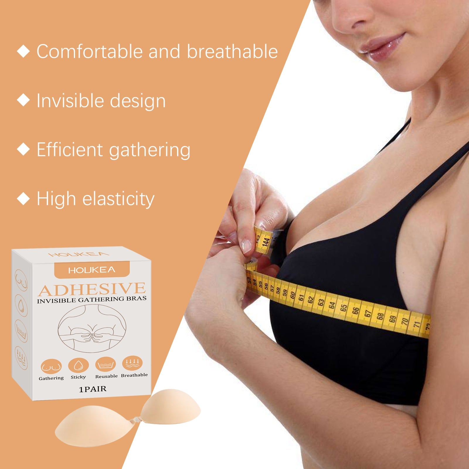 Invisible Bra Is Invisible And Comfortable. It Firmly Fits And Lifts The Breasts To Create Curves