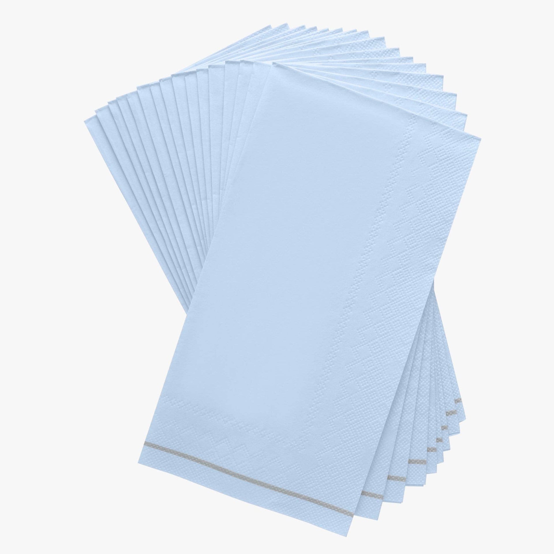Ice Blue with Silver Stripe Paper Napkins - 3 available size