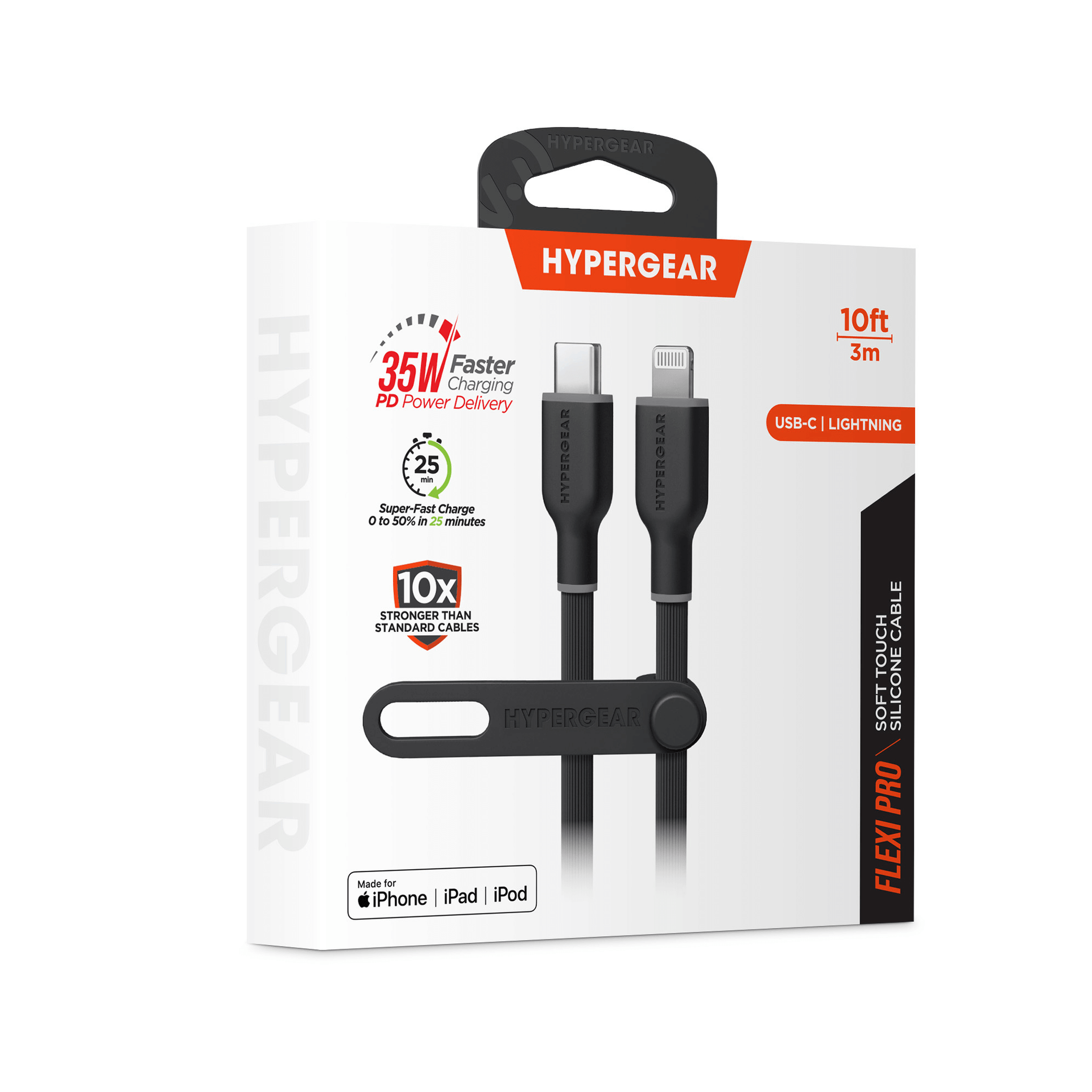 HyperGear Flexi PRO USB-C to Lightning Cable 10ft