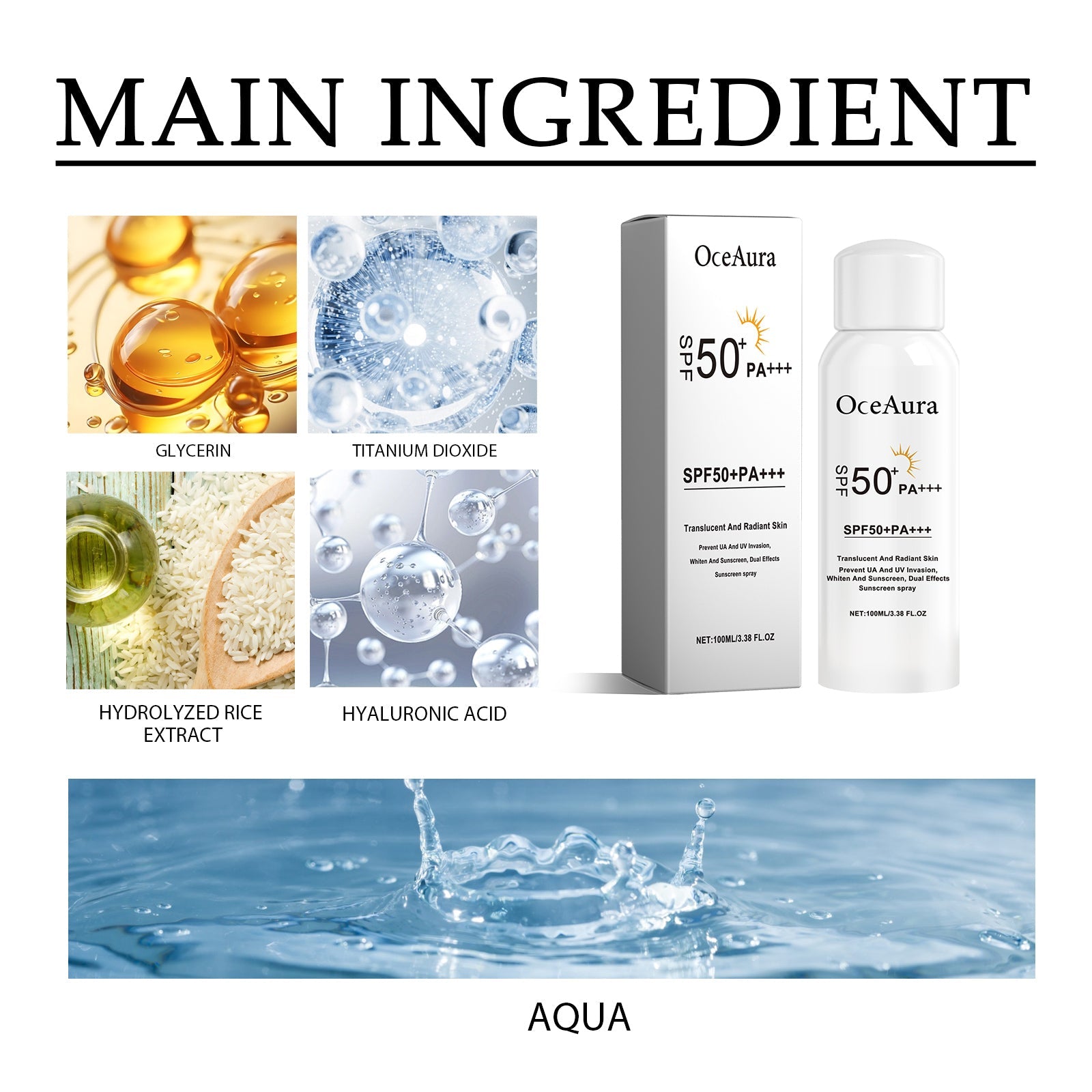 Sunscreen Spray, Moisturizing And Refreshing Protective Spray For Outdoor Uv Protection