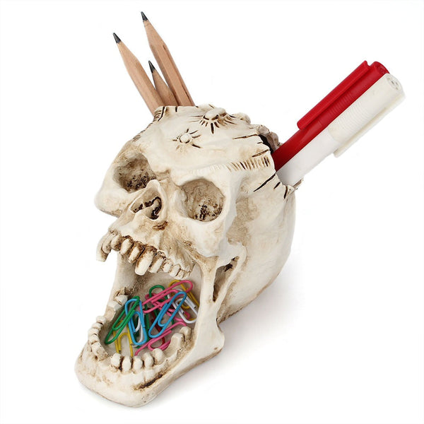 Fang Fang Terror Face Skull Storage Pen Holder Office Desktop
