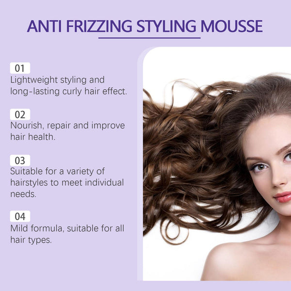 Curls Volumizing And Styling Mousse Curls Styling Shine Confident, Soft And Elastic Curling