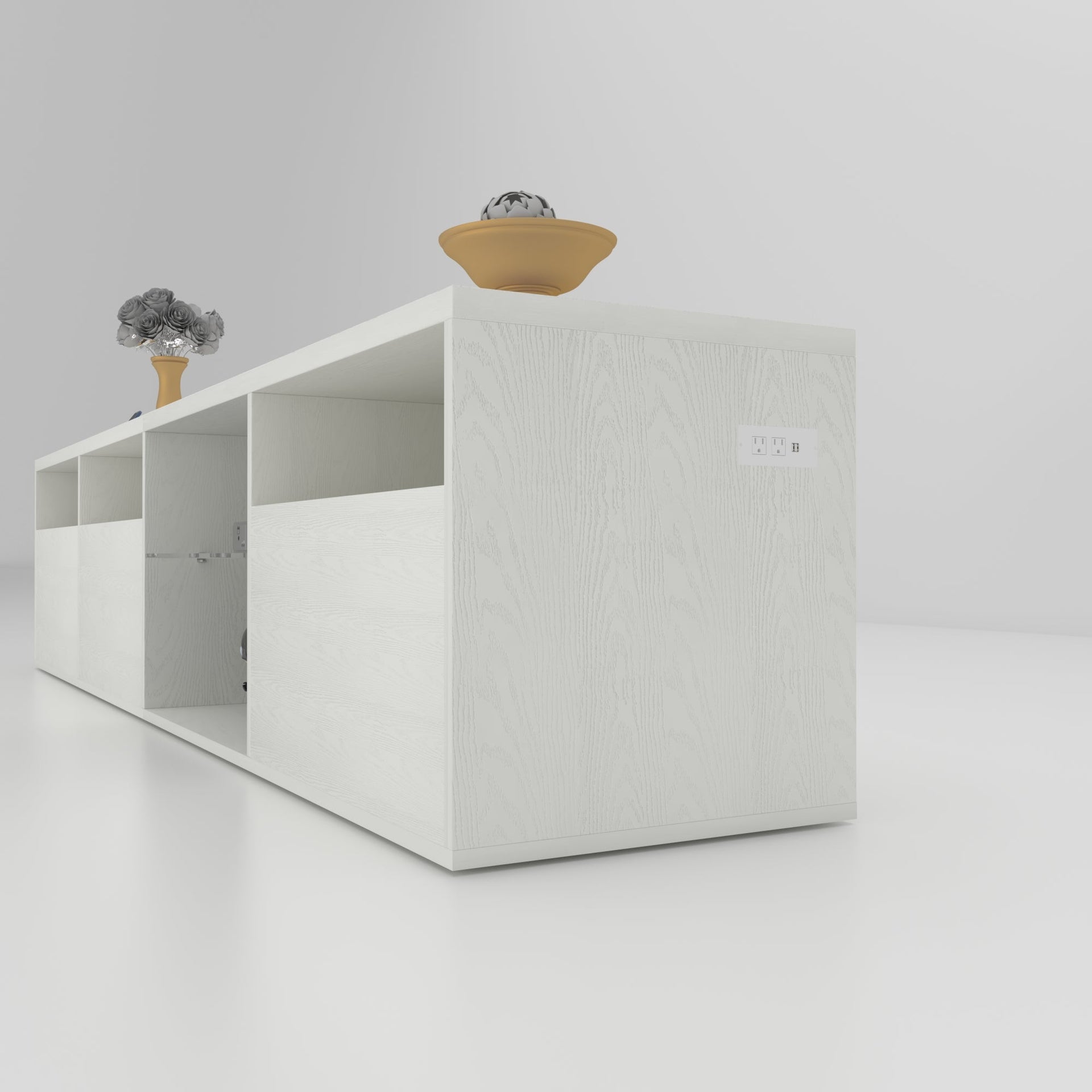 TV console with storage cabinet, 82.6-inch long LED TV stand with 31 mode switching lights (white, suitable for 75/80 inch TVs)