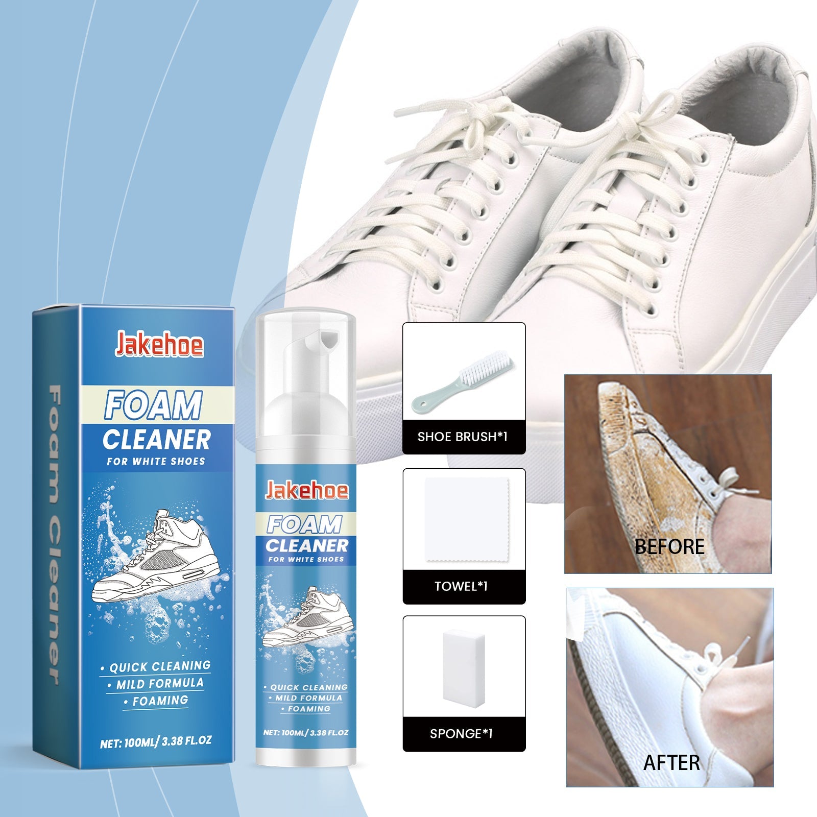 Shoe Cleaner Kit Foam Cleaning Decontamination Multi-Functional Sneaker Cleaning Household Items
