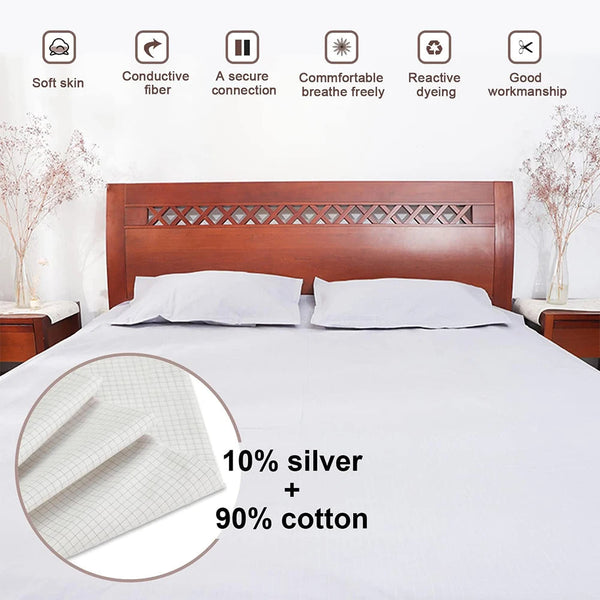 Grounding Sheet   Mat  Earthing Fitted Bedsheet Silver Fiber Conductive Organic Grounding Mat Radiation Anti-Static 60*265CM