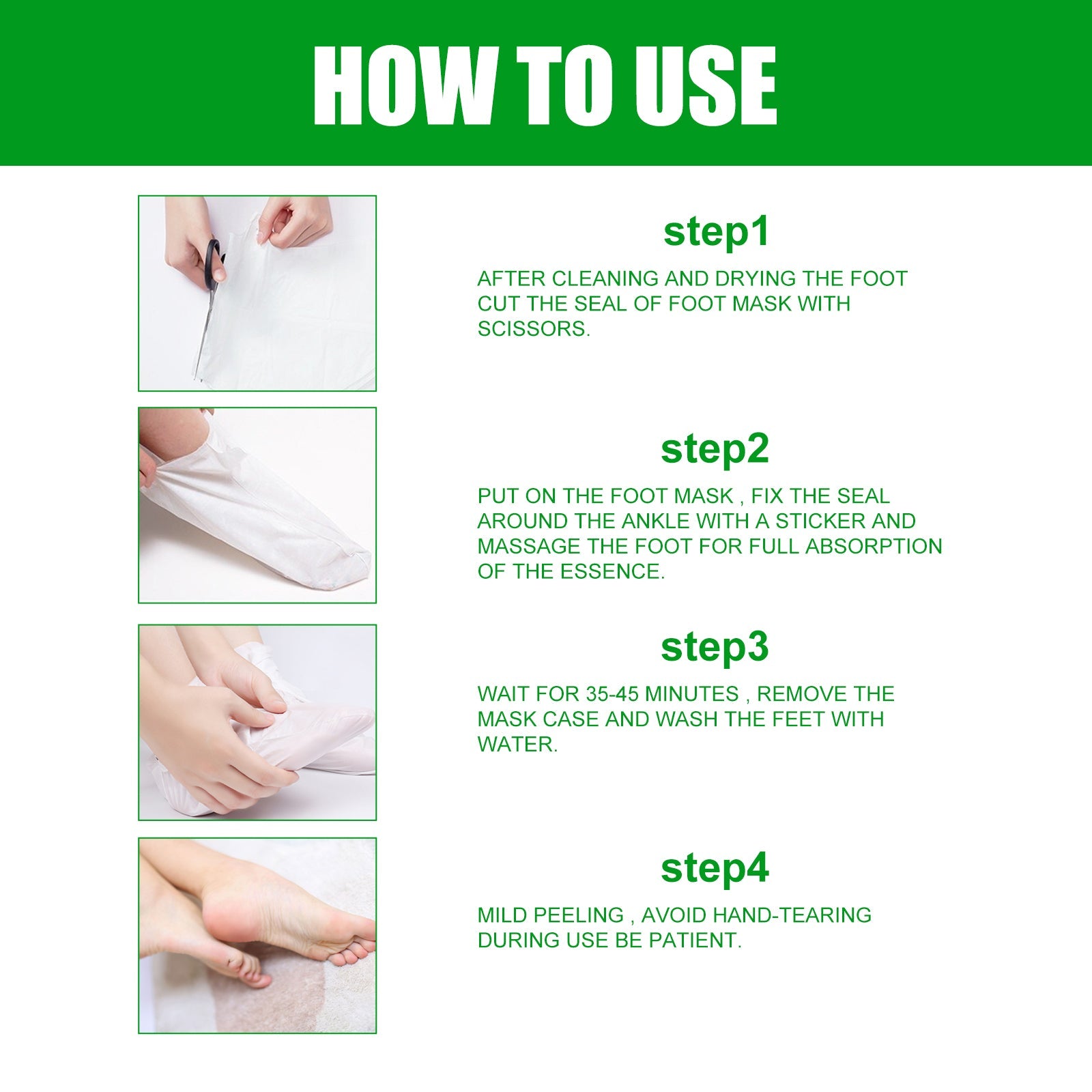 Aloe Vera Foot Mask, Moisturizing Anti-Cracking, Dead Skin Removal, Tender Skin Care Foot Mask