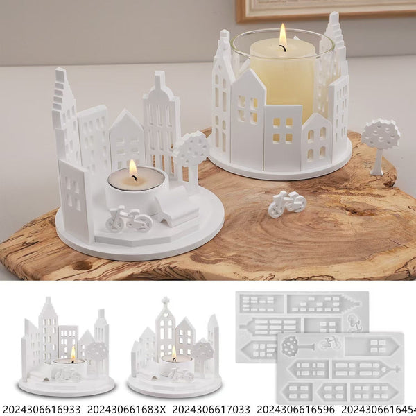 Round House Candle Holder Silicone Mold for DIY