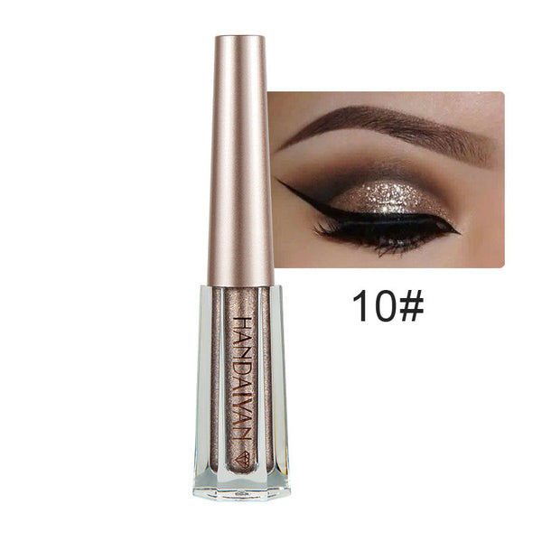 HANDAIYAN Diamond Pearl Liquid Eye Shadow 12 Colors Shining Bright Eye Shadow Liquid