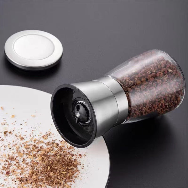 Stainless Steel Pepper Grinder For Household Manual Glass Grinding Black Pepper Powder Seasoning Bottle Comes With Grinding Bottle