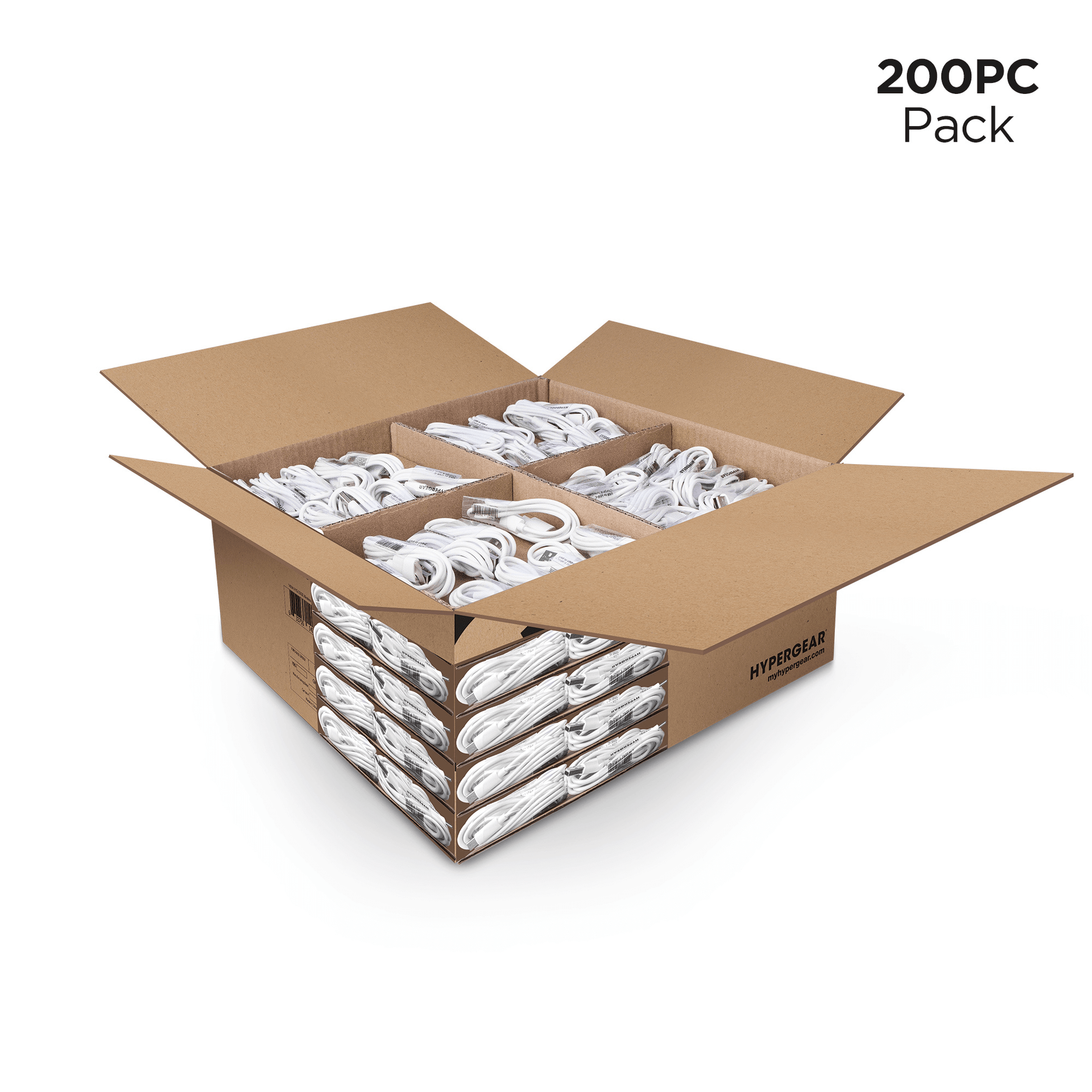 HyperGear USB to MFi Lightning Rounded Cable 3ft Bulk 200pc Pack