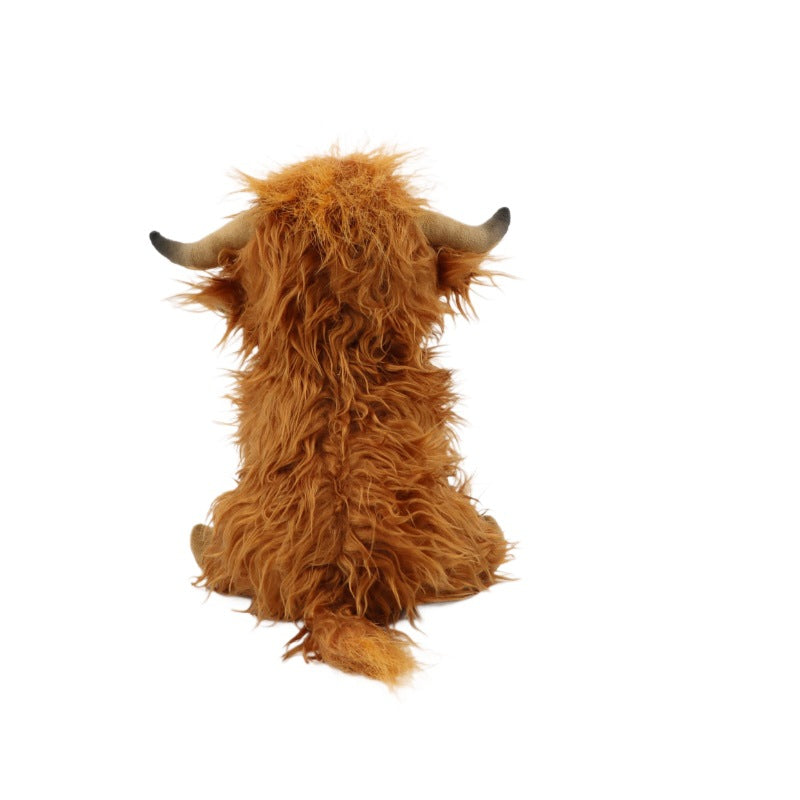 Internet celebrity Highland Cow plush toy simulation long haired cow figurine
