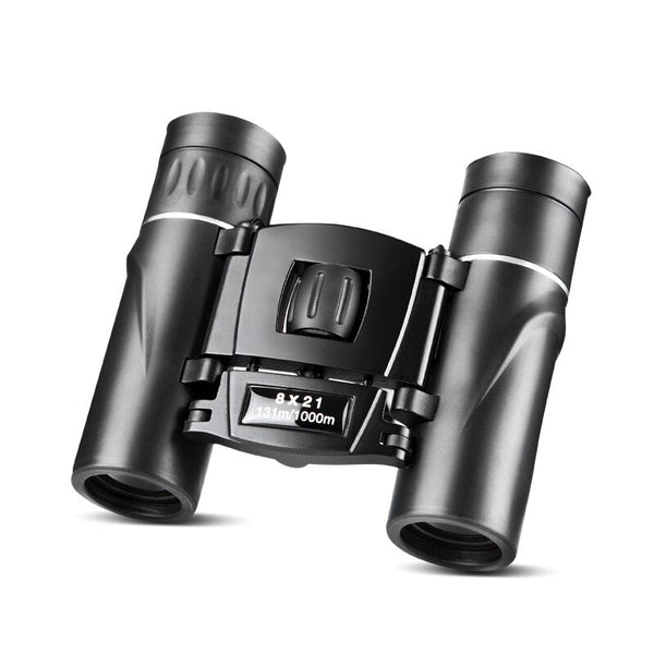 8x21 Compact Zoom Binoculars Long Range Folding HD Powerful Mini Telescope Bak4 FMC Optics Hunting Sports Black Kids Telescope