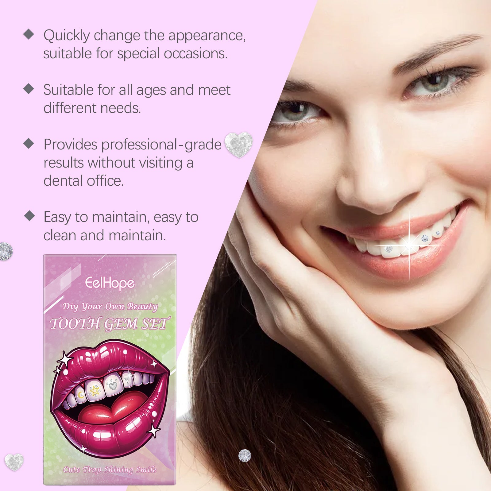 Fashion Teeth Set Diy Fashion Teeth Set Dental Beauty Decoration Drill Combination Personality