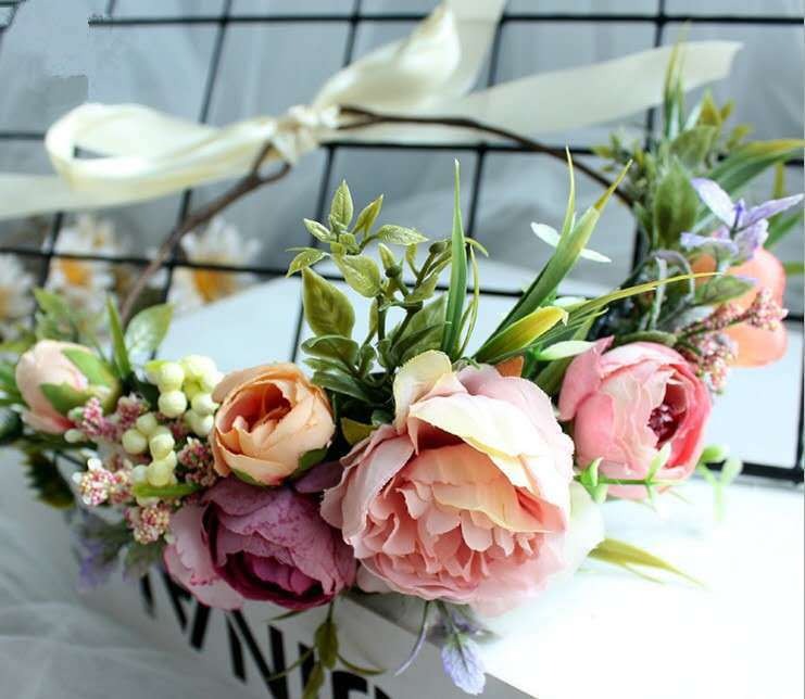 Bridal hair crown bridesmaid wreath accessory headflower