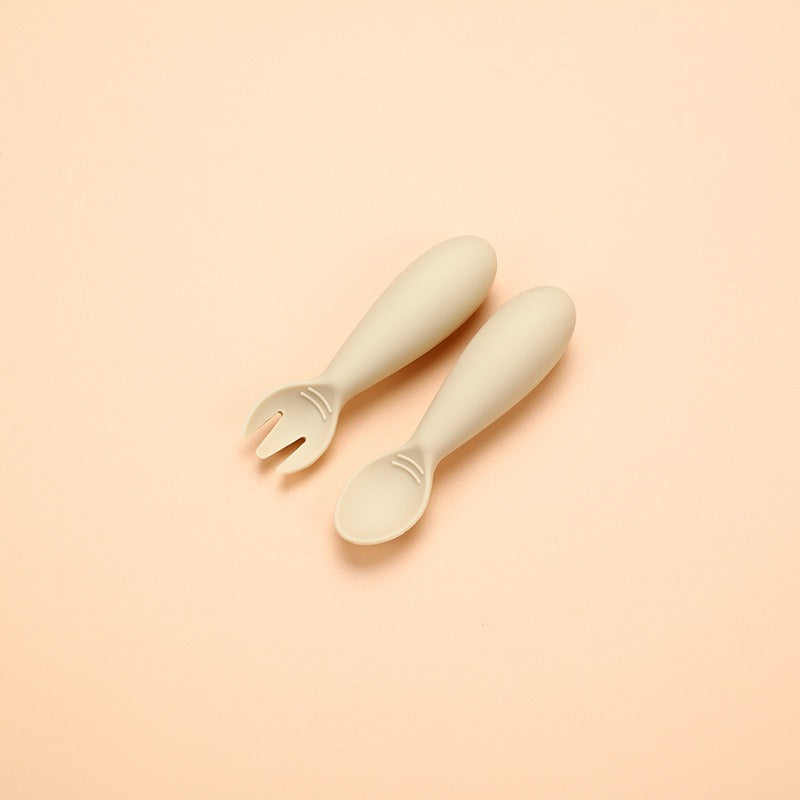 Hot selling silicone baby soft spoon, food grade children's complementary food, eating fat fork spoon