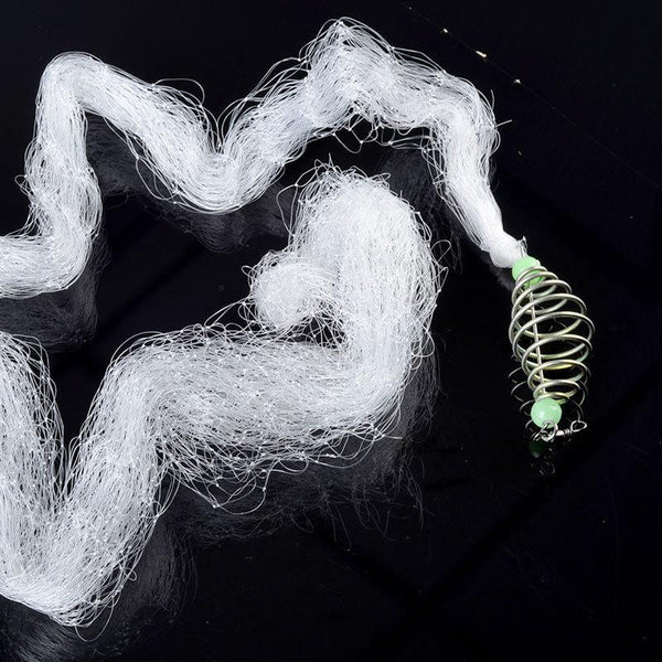 LEO  Night Luminous Beads Copper Spring Shoal Fishing Net with Ball  Freshwater