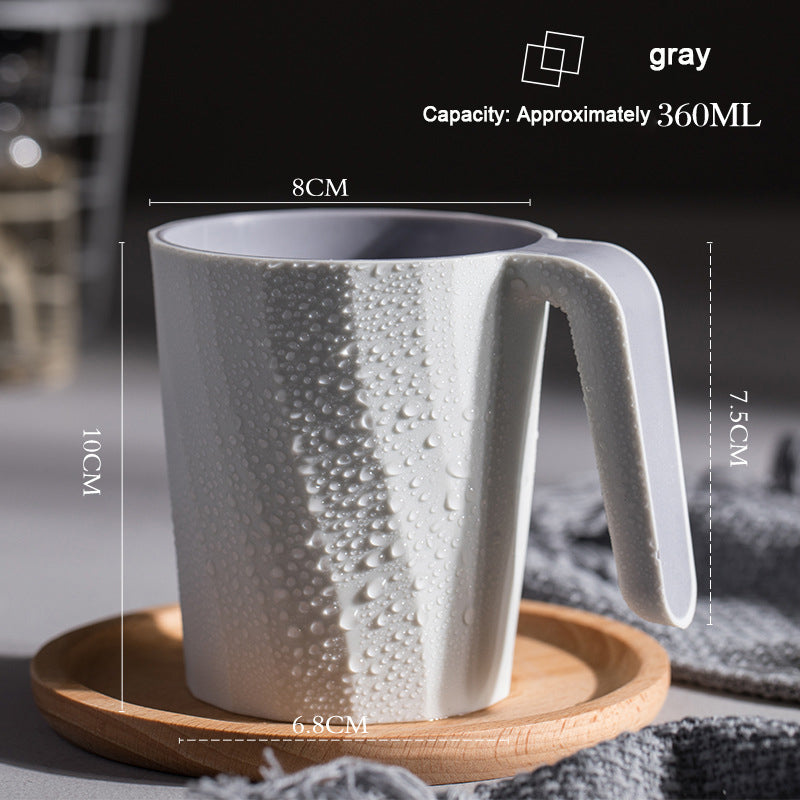 Creative Simple Mouthwash Cup INS Striped Non-Slip Water Cup Double-Layer Plastic Handle Thread Couple Mouthwash Toothbrush Cup