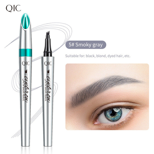 Imitation wild eyebrow waterproof and non smudging four claw forked liquid eyebrow pencil
