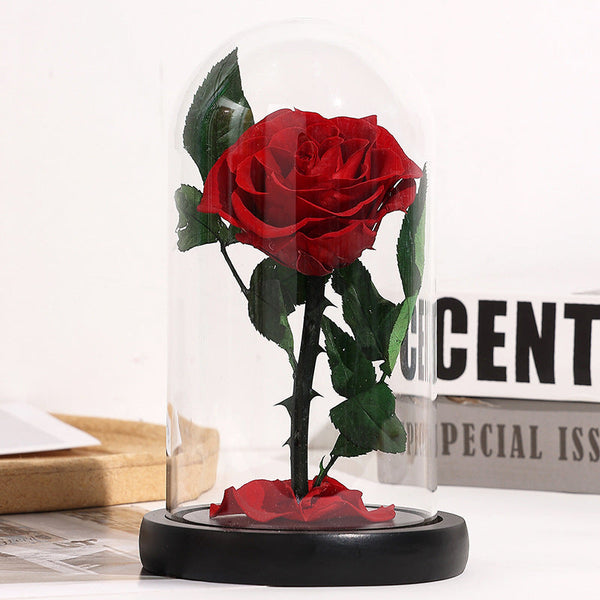 Christmas Valentine's Day Creative Gift Gift for Girlfriend Glass Cover Eternal Flower Gift Box Eternal Rose Gift Ornament