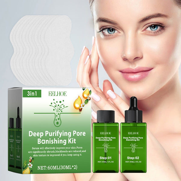 Deep Purifying Pore Banishing Kit, Pore Thinning And Blackhead Remover Moisturizing Essence