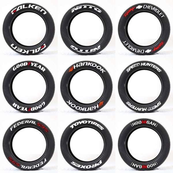 New Connected Car Tire Stickers, Tire Letter Stickers, English Letter 3D Stereoscopic Stickers