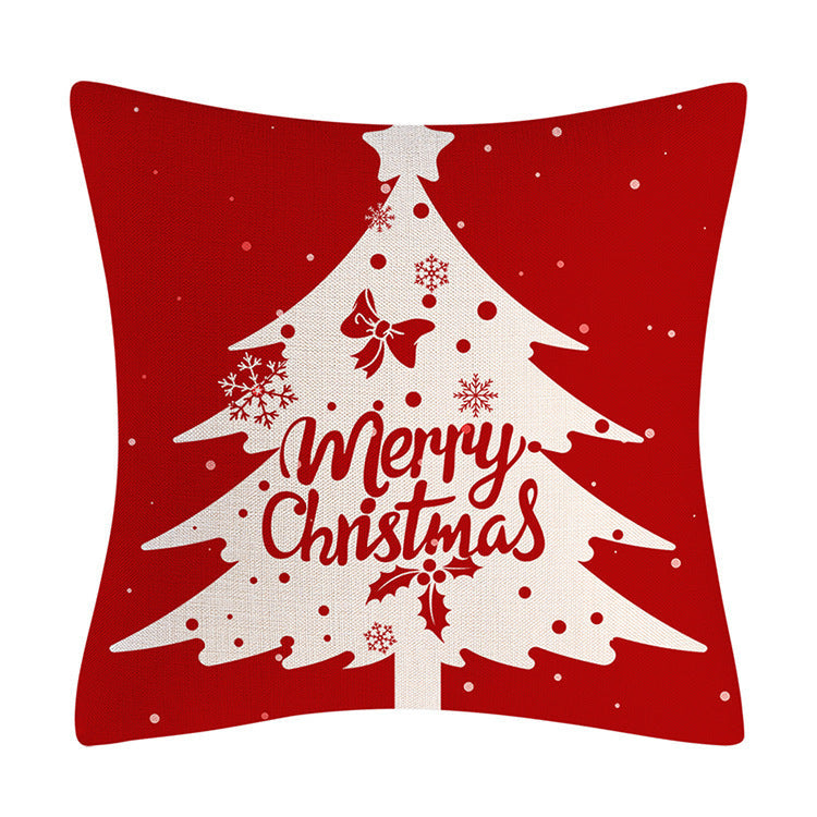 Red Snowflake Deer Pillow Cover Christmas Tree Cushion Cover Home Decoration Pillow Cover Combination