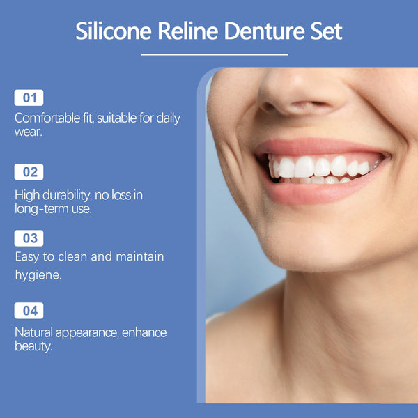 Silicone Resin Denture Set, Enhance Smile Appearance Comfortable Material Denture Beauty Care