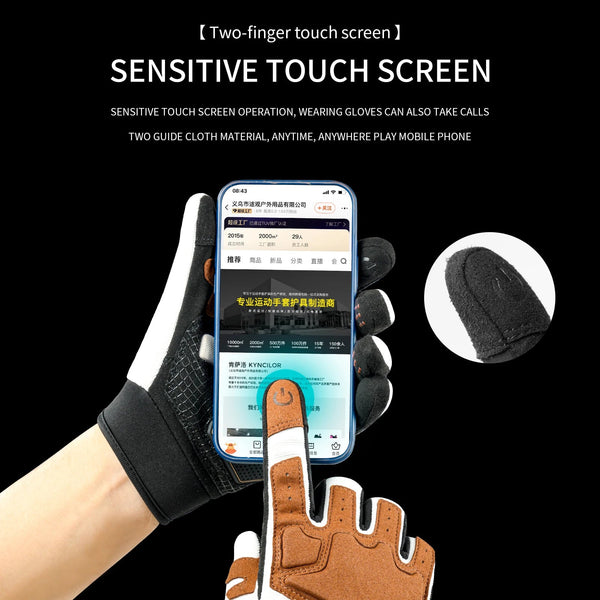 Outdoor sports warm anti slip wear-resistant shock-absorbing anti-collision touch screen road bike riding gloves