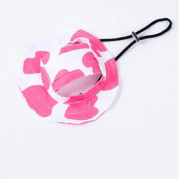 Fashion Dog Hat Adjustable Pet Bucket Hats with Ear Holes Summer Outdoor Round Brim Sun Hat for Samll Dogs Cats Pet Supplies