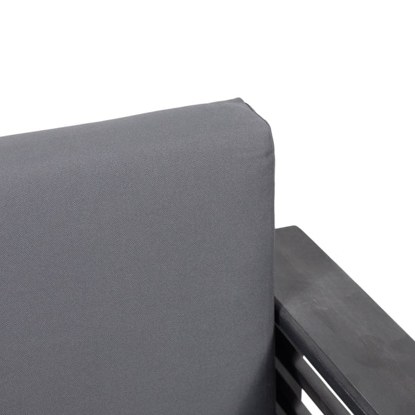 ( Set of 2) Outdoor Acacia Wood Club Chairs with Cushions, Dark Gray, 27.75