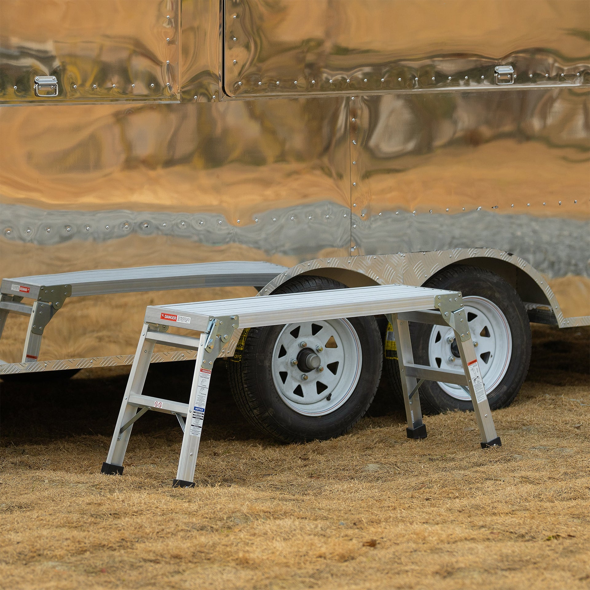 Work Platform Aluminum Portable Bench Folding Ladder ANSI Capacity 225 LBS 40