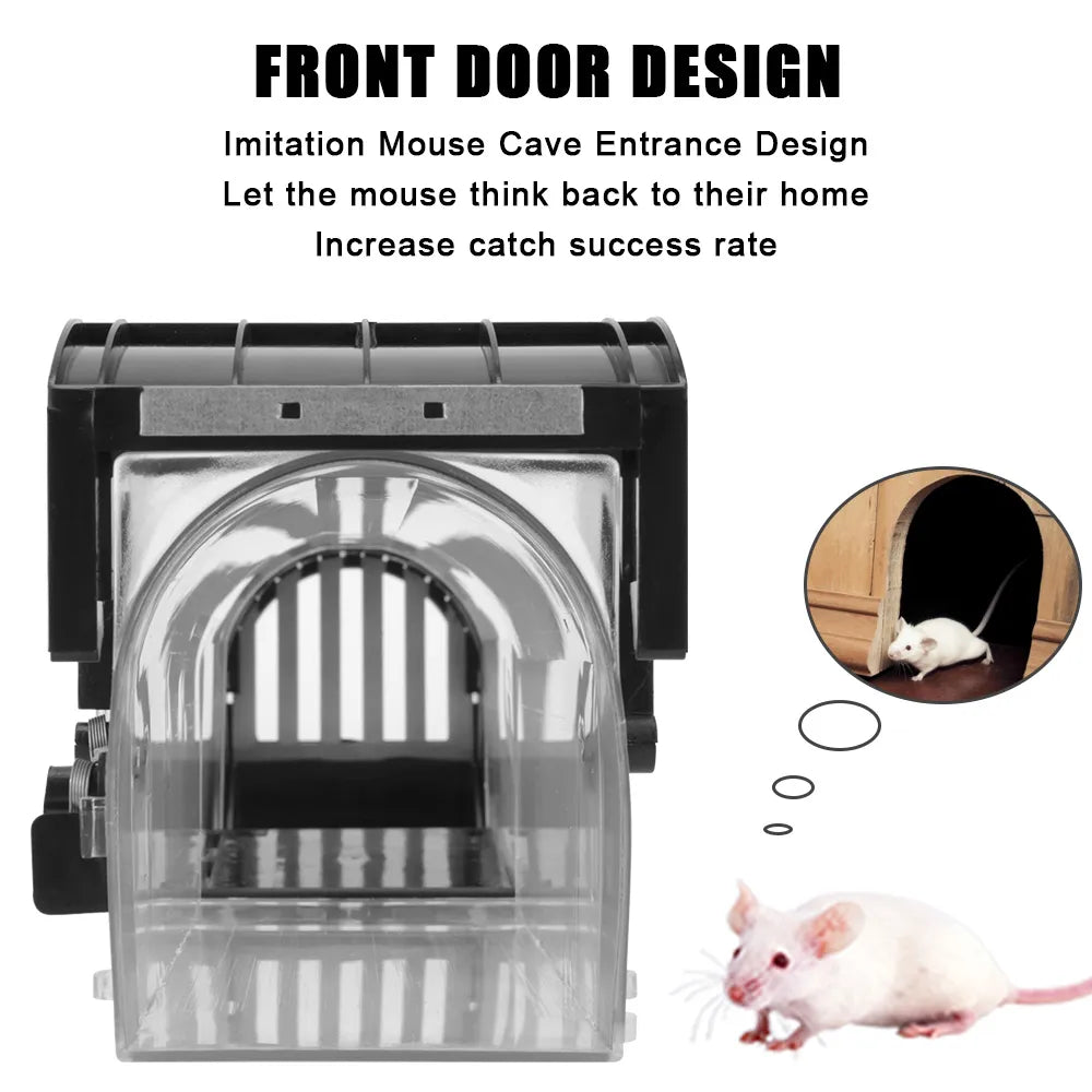 Safe Firm Humane Reusable Plastic Rodents Trap Household Mouse Catcher Smart Self-locking Mousetrap for Indoor Outdoor Garden