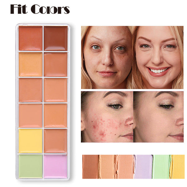 Fit Colors 12 Color Concealer Natural Moisturizing Long Lasting Concealer 3D Concealer