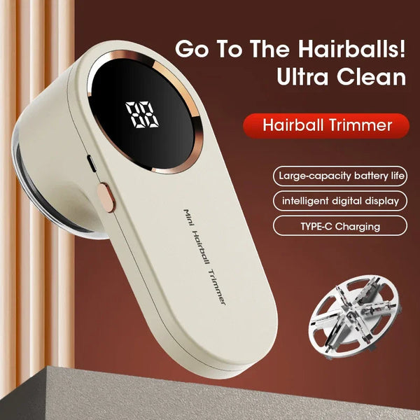 Electric Hairball Trimmer LED Digital Display Fabric Lint Remover USB Charging Portable Professional Lint Remover Household