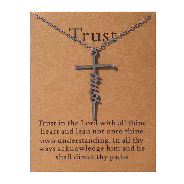 Faith Religious Gift Stainless Steel Cross Collarbone Chain Sweater Chain
