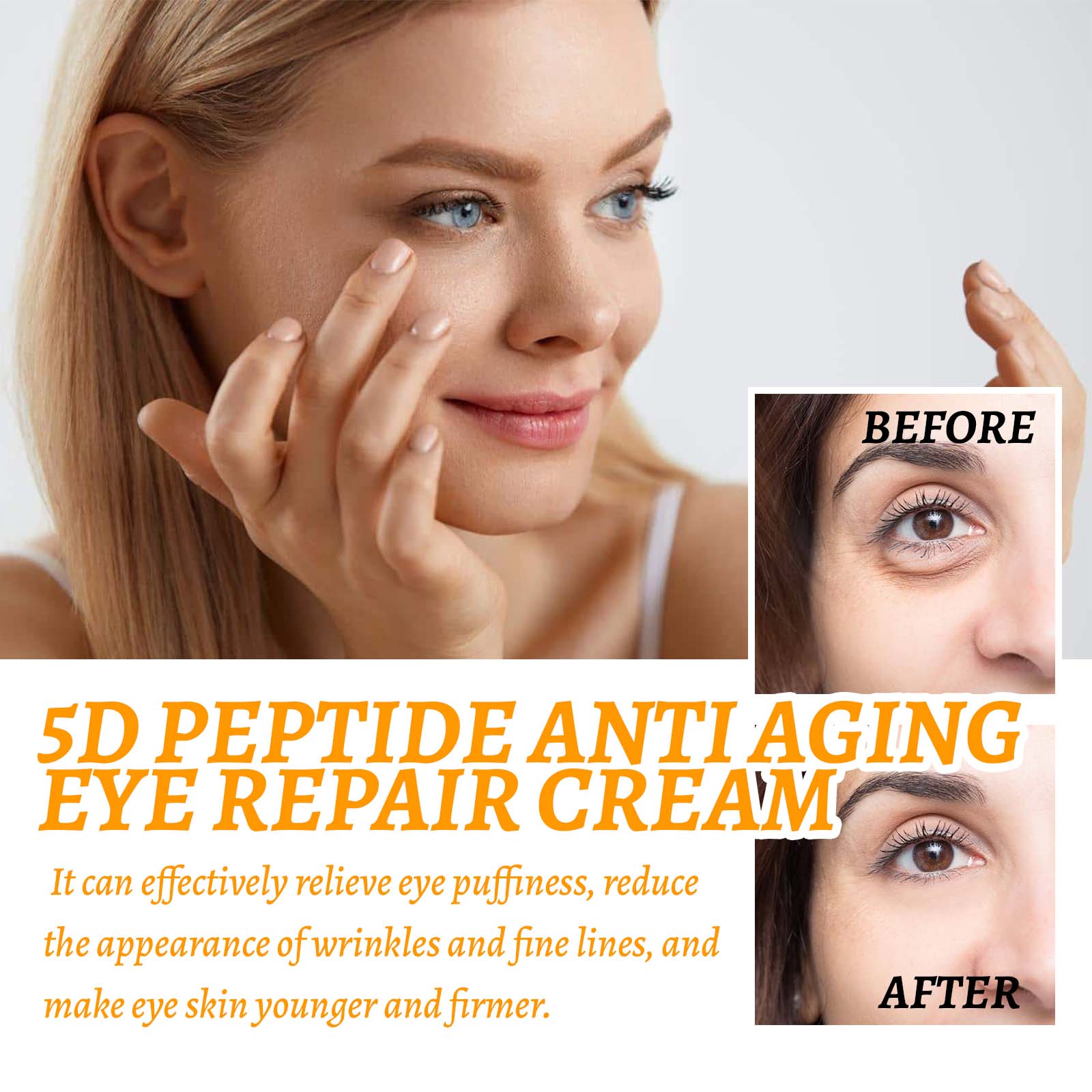 5d Peptide Anti-Wrinkle Eye Repair Cream, Fade Fine Lines Crow's Feet Firming And Smoothing Skin Moisturizing Eye Cream