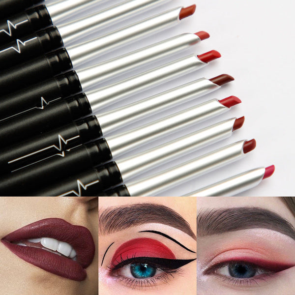 Pudaier Stereo Matte 17 Color Lip Liner Pen Automatically Do Not Faint Eye Shadow Eyeliner Lipstick Red Lipstick