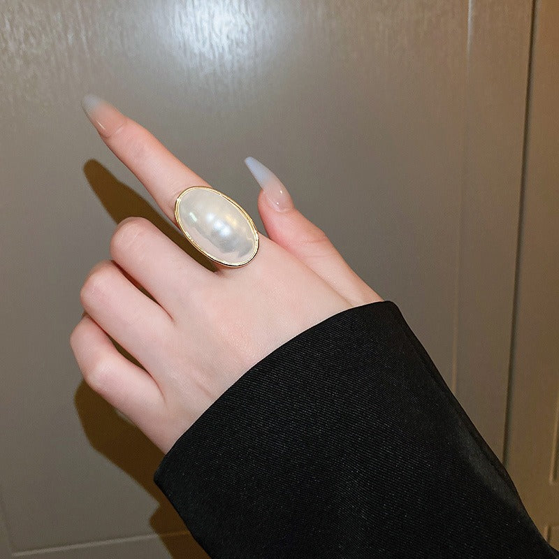 Oval Pearl Necklace for Women Jewelry French Fashion New Style Luxury Collar Chain Necklaces