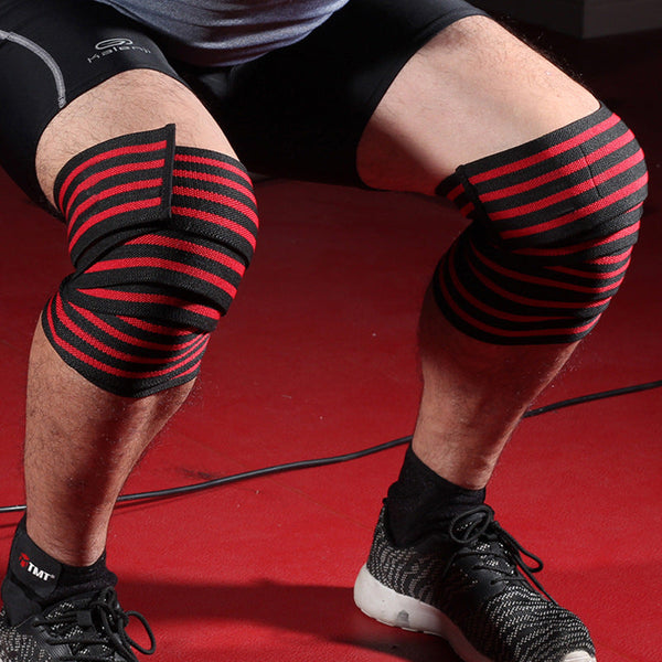 Sports and fitness knee pads for men deep squats elastic bandages strength lifting wrapped leggings knee protection gym cycling