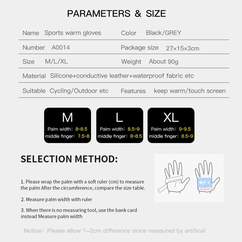 Outdoor warm cold windproof riding gloves touch screen windproof and anti-skid women's velvet full finger gloves