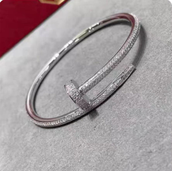 Precision Thick Plating Head and Tail Diamond Fashion Three-Circle Full Diamond Couple Bracelet