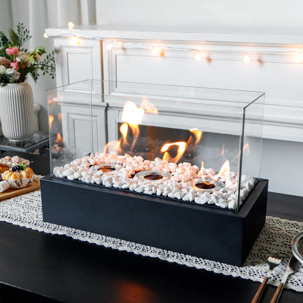 Rectangular three hole alcohol fireplace desktop home real fire heating alcohol lamp outdoor portable stove