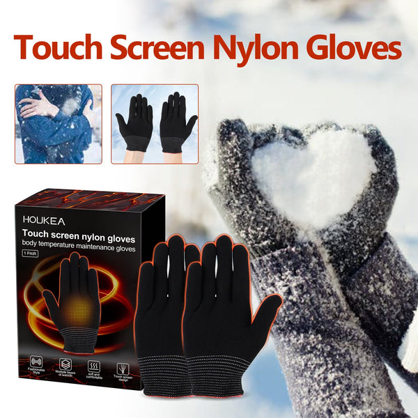 Nylon Gloves, Winter Outdoor Sports Skiing Cold Hand Care Massage Heat Warm Gloves