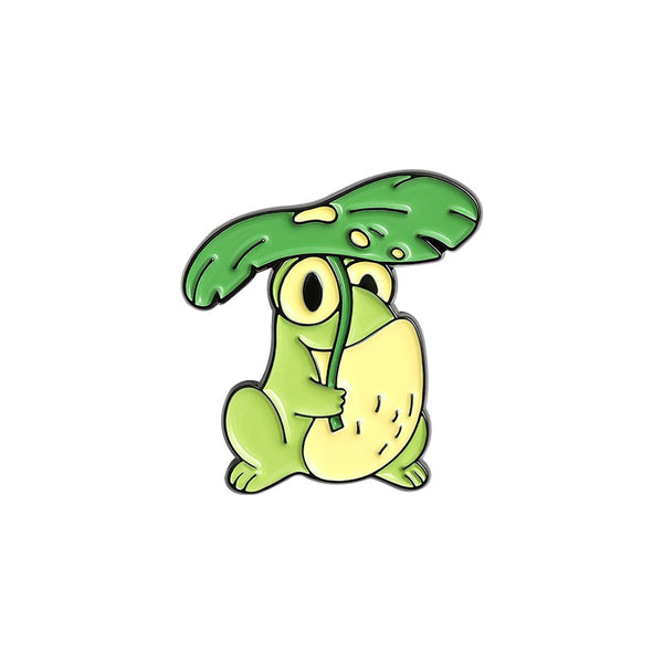 Quack Quack Enamel Pin Custom Frog Lotus Leaf Brooches Bag Lapel Pin Cartoon Animal Badge Jewelry Gift for Kids Friends